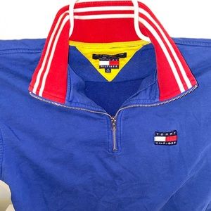 90s Tommy Hilfiger Long Sleeve 3/4 Zip Up